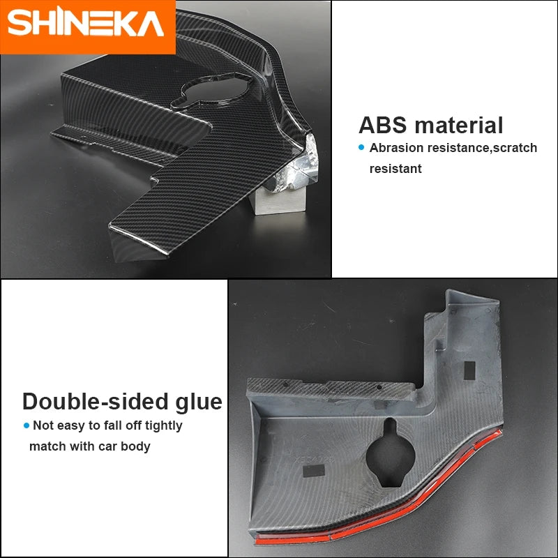 SHINEKA Car Wiper Spray Bottle Decoration Cover for Dodge Charger for Dodge Challenger 2015+ ABS Carbon Fiber Black Accessories