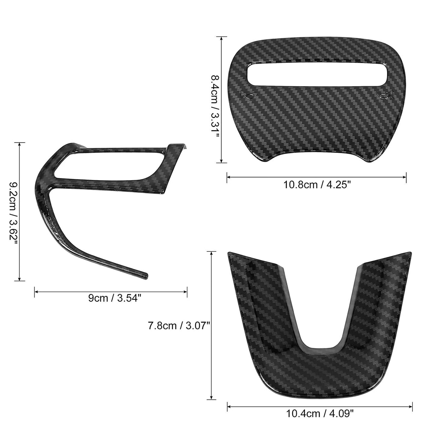 Steering Wheel Cover Trim for 2015-2023 Dodge Challenger Charger Durango Jeep Grand Cherokee SRT8 Carbon Fiber Look Accessories