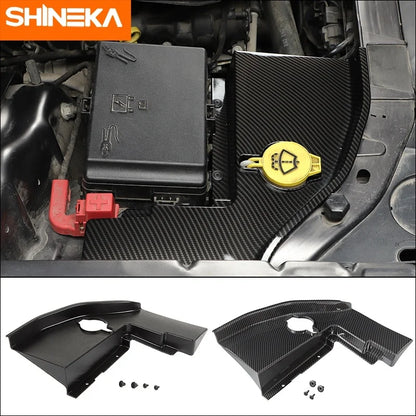 SHINEKA Car Wiper Spray Bottle Decoration Cover for Dodge Charger for Dodge Challenger 2015+ ABS Carbon Fiber Black Accessories